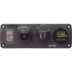 Blue Sea Systems 4366 - Blue Sea Systems Panel Acc H2O USB, Sckt & Vmeter