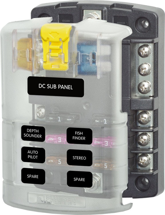 Blue Sea Systems 5025 - Fuse holder 6 fuses + minus connection