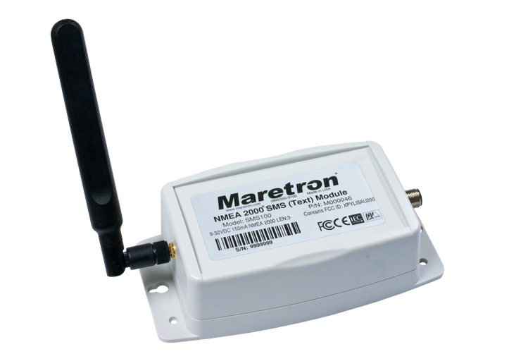 Maretron SMS100-01 - GSM-modul för sändning av larm och data från NMEA2000, konfigureras via N2KView eller en Maretron-display, e-Sim