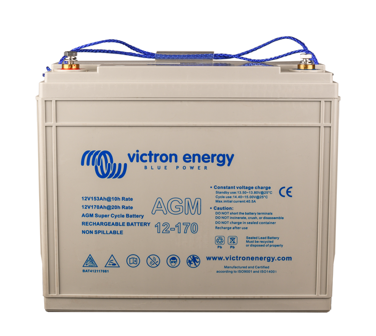 Victron Energy – AGM Super Cycle Batterie 12 V/170 Ah CCA (SAE) 600, M8-Gewinde