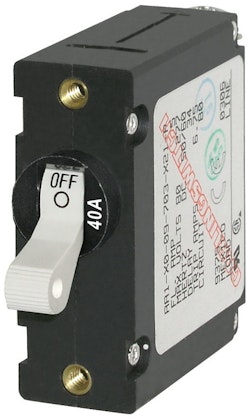Blue Sea Systems - Automatsäkring DC/AC 40A 1-p, vit (Bulk)