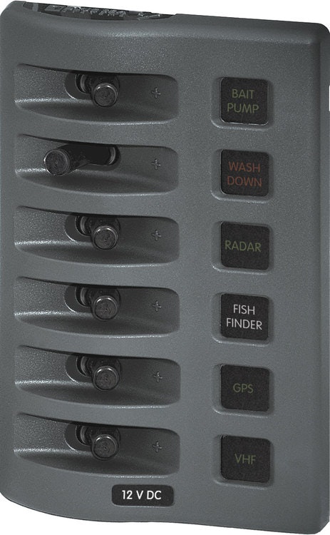 Blue Sea Systems - Fuse panel WD 6-pin gray