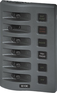 Blue Sea Systems - Fuse panel WD 6-pin gray