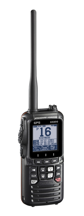 Standard Horizon - Flytande 6 Watt klass H DSC handhållen VHF med GPS, Svart