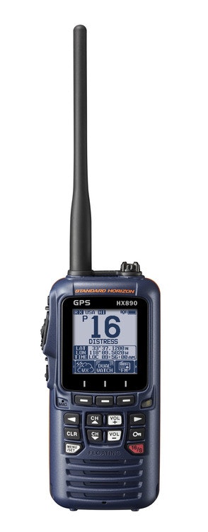  Standard Horizon - Kelluva 6 watin luokka H DSC kädessä pidettävä VHF GPS:llä, sininen