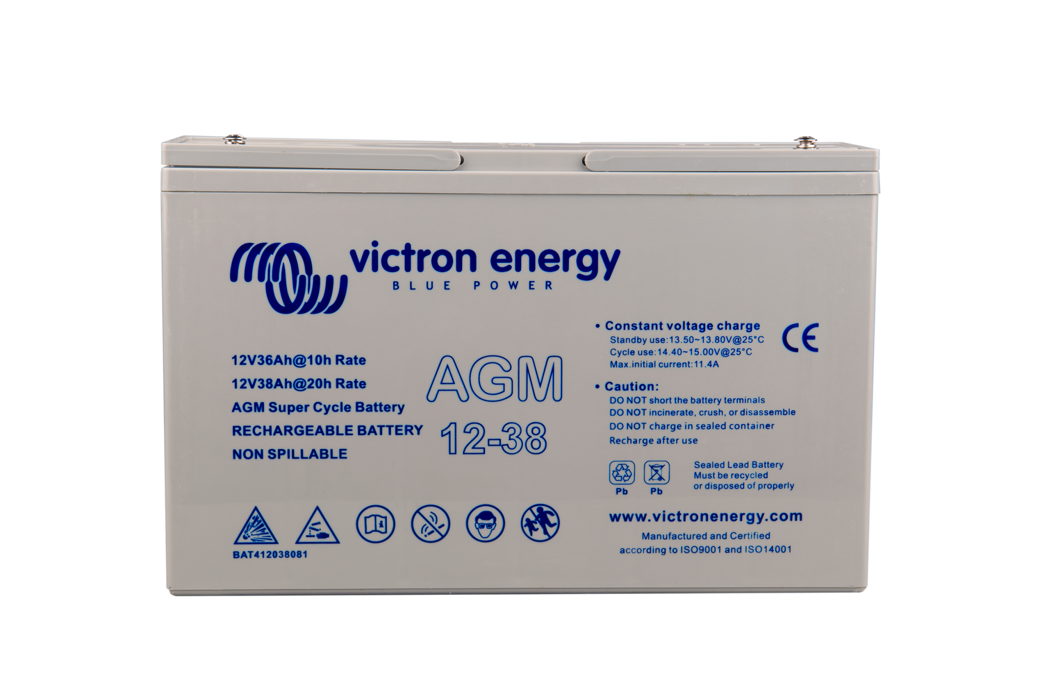 Victron Energy – AGM Super Cycle Batterie 12 V/15 Ah (Faston-Lasche 6,3 x 0,8 mm)