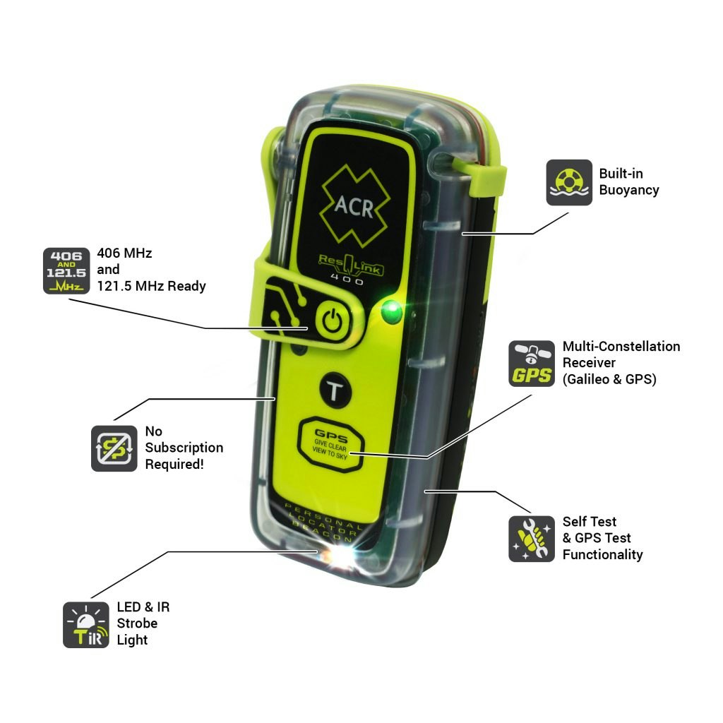  ACR - ResQLink 400, floating PLB (Personal Locater Beacon)