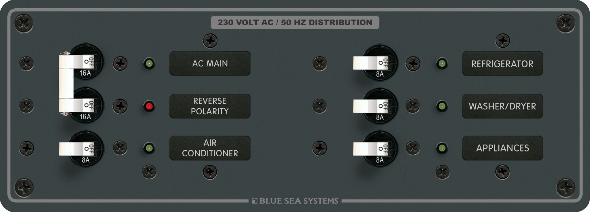 Blue Sea Systems – AC Main + 4 Positionen, Europa