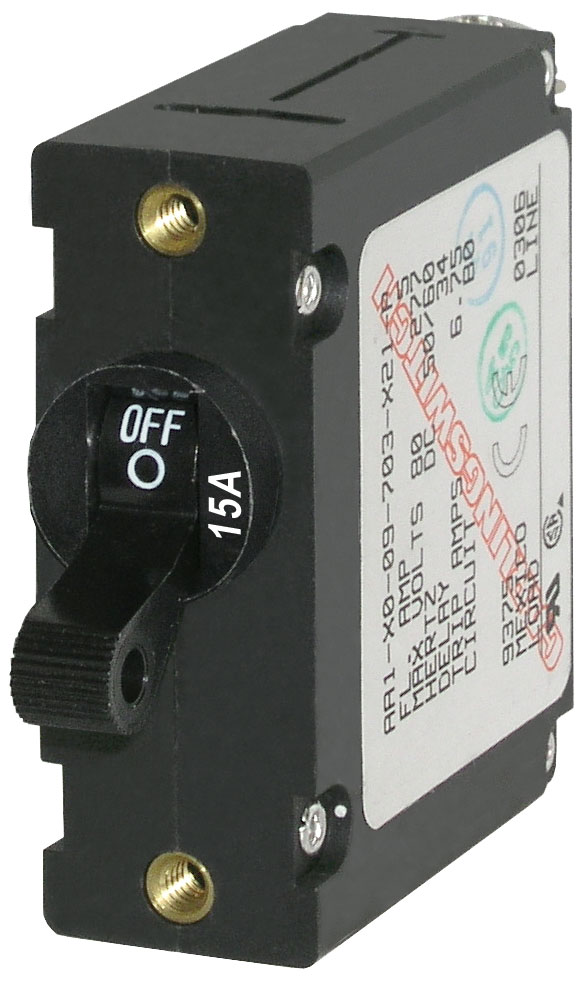 Blue Sea Systems - Automatsäkring  DC/AC 15 A 1-p svart (Bulk)