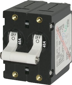 Blue Sea Systems - Automatsäkring DC/AC 40A 2-p, vit (Bulk)