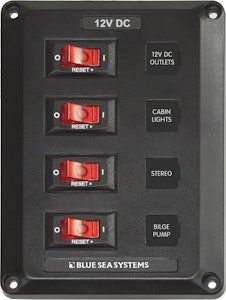 Blue Sea Systems - Auto fuse panel BD 4 circuit breakers
