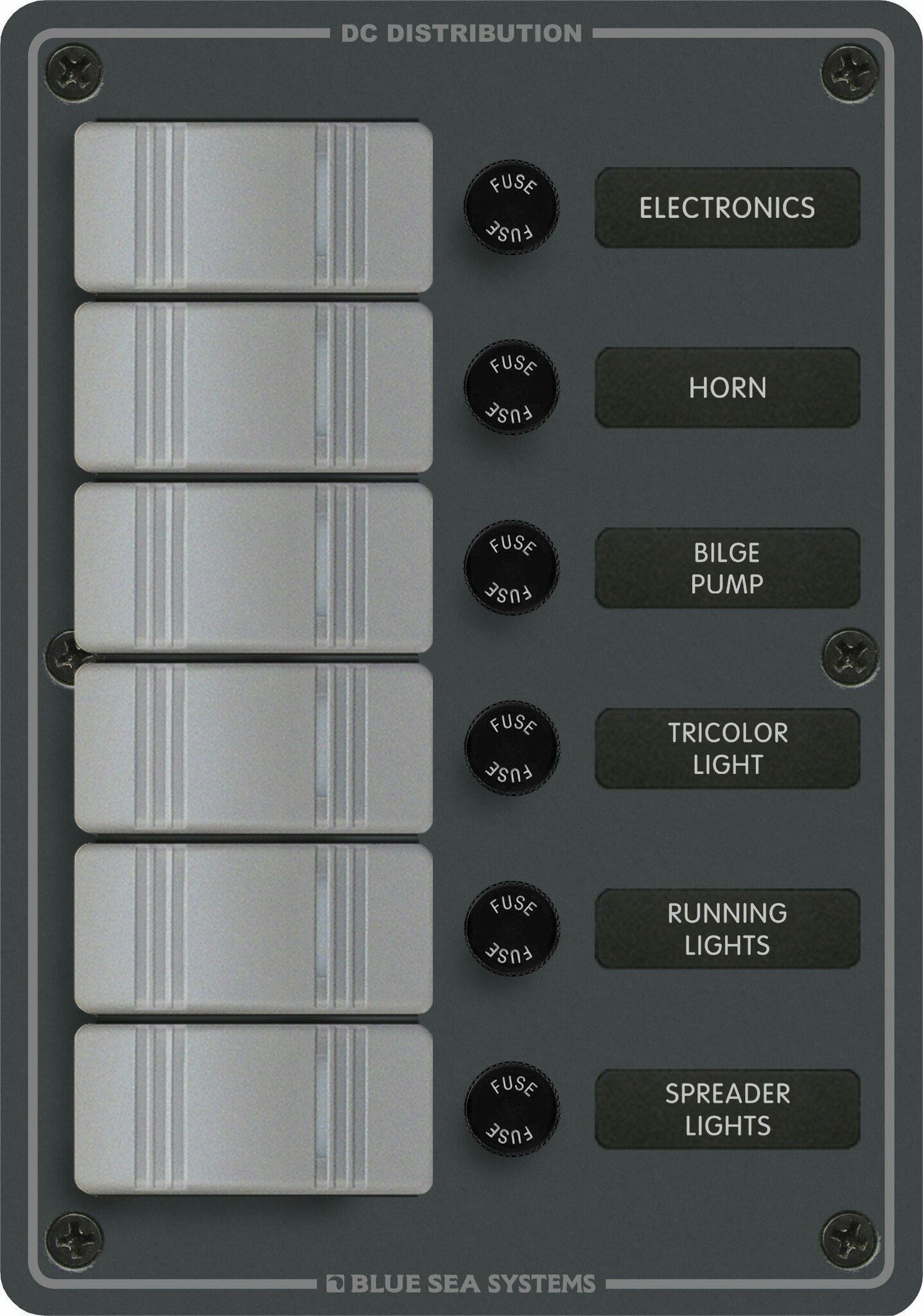 Blue Sea Systems - 6 Position - Skifergrå