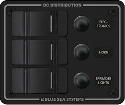 Blue Sea Systems - Waterproof Circuit Breaker Panel 3 Positions-Black