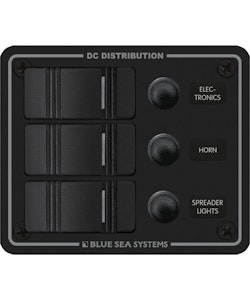 Blue Sea Systems - Vandtæt Circuit Breaker Panel 3 Positioner-Sort