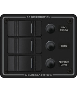 Blue Sea Systems - Vattentät effektbrytare Panel 3 Positioner-Svart