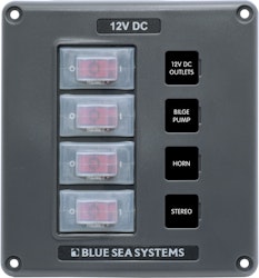  Blue Sea Systems - Vedenpitävä kytkinpaneeli - harmaa, 4 asentoa