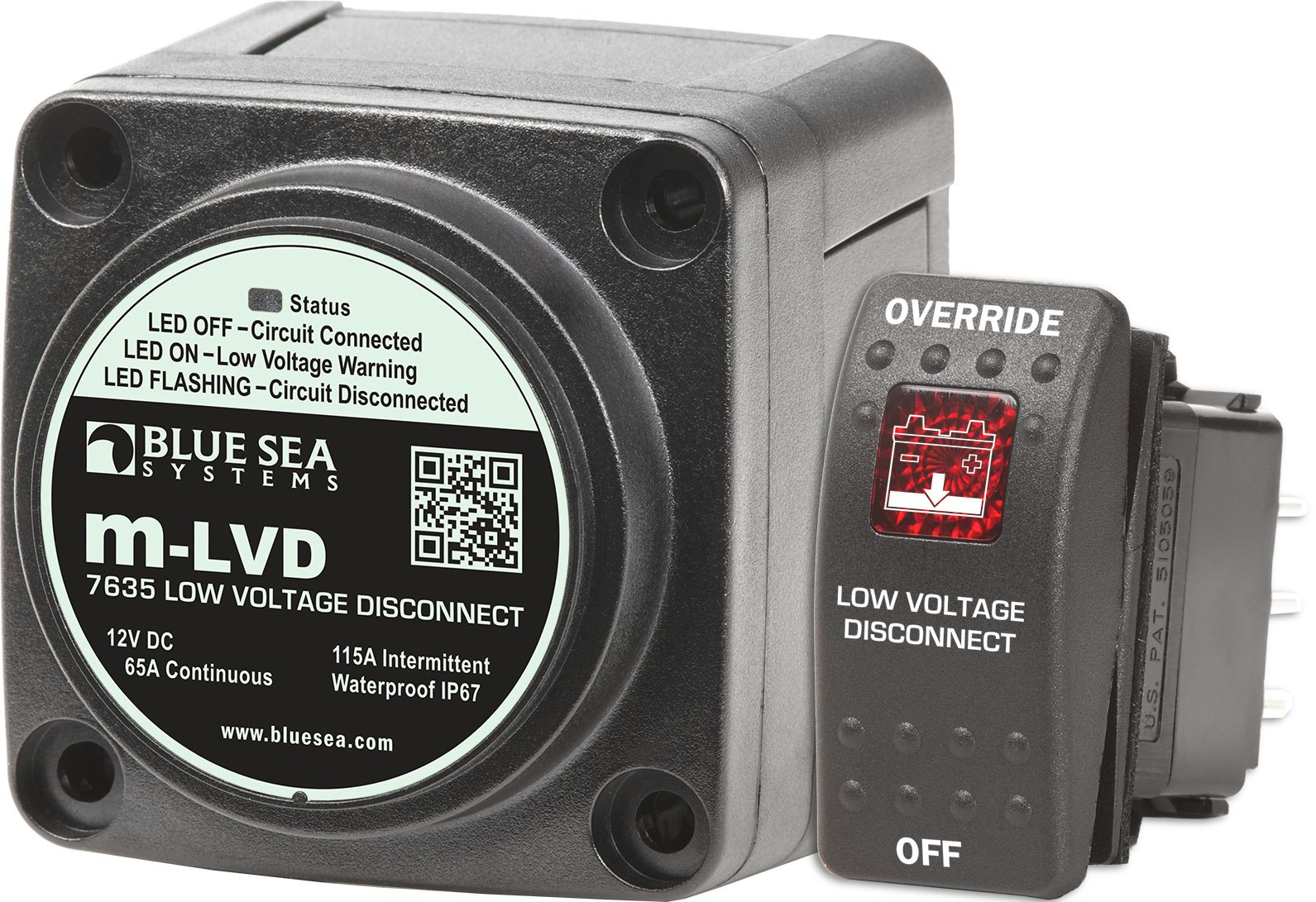  Blue Sea Systems - m-LVD-akkumonitori. 65A, 12V