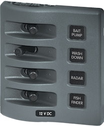 Blue Sea Systems - Kontaktpanel WD 4-polet grå