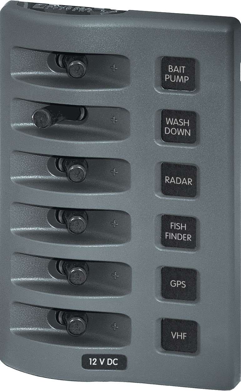 Blue Sea Systems - Switch panel WD 6-pin gray