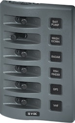 Blue Sea Systems - Switch panel WD 6-pin gray