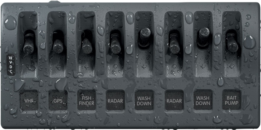 Blue Sea Systems - Switch panel WD 8-pole gray