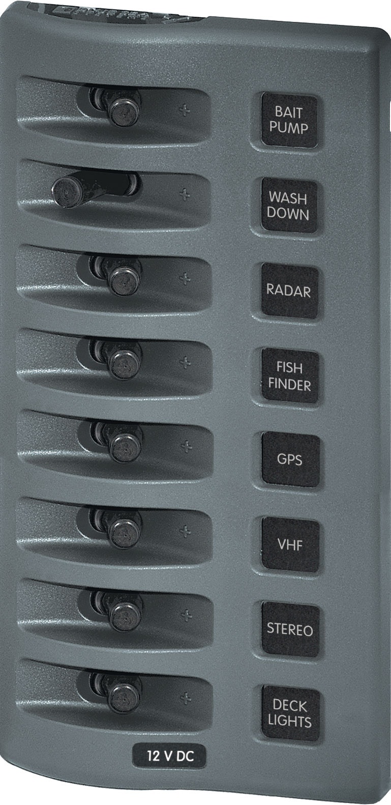 Blue Sea Systems - Kontaktpanel WD 8-polet grå