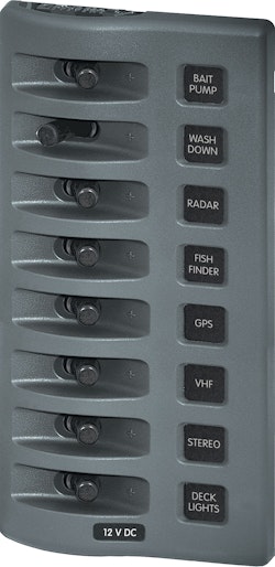 Blue Sea Systems - Strömbrytarpanel WD 8-pol grå