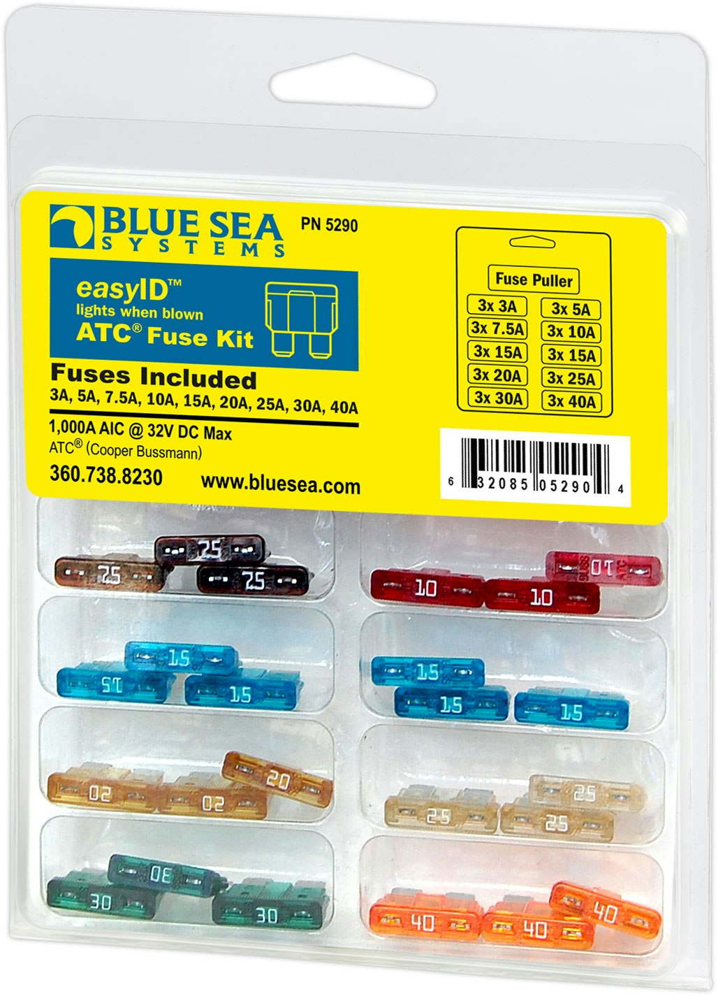 Blue Sea Systems – sulake AUTO (LED) 3 x 3/5/7.5/10/15/20/25/30/40A
