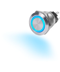 Blue Sea Systems - Druckknopf AUS-EIN 10A mit LED-Licht, blau