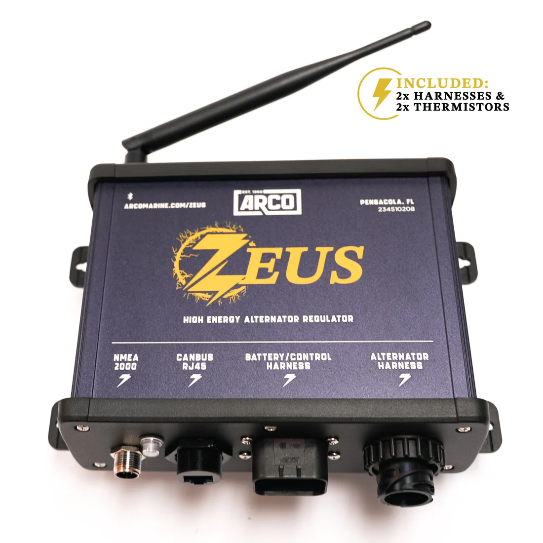 ARCO - Zeus generatorregulator inkl kablage och tempsensorer, BT, Wifi, N2K, 12-48V