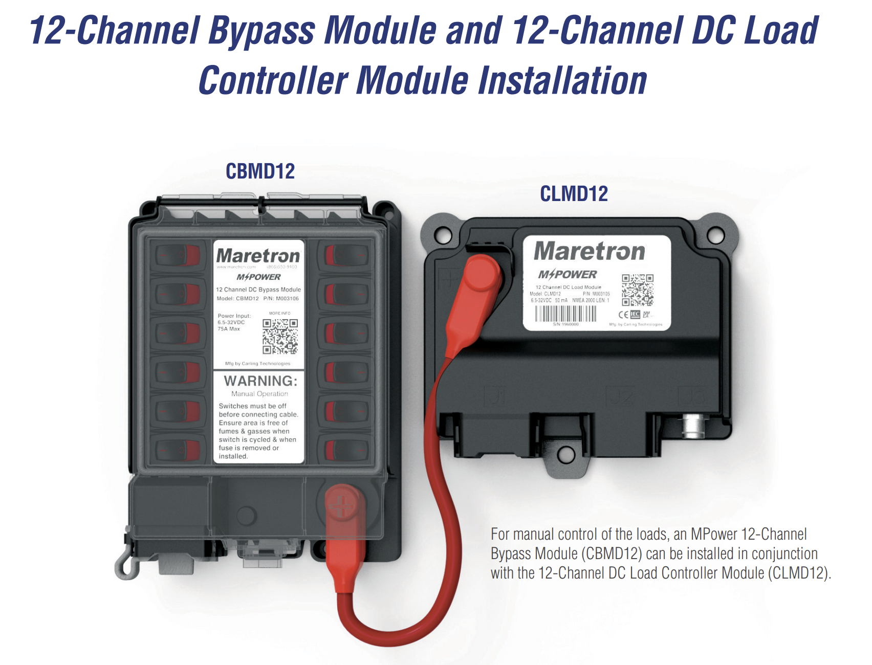 Maretron - MPower CLMD12-R, 12 kanals DC strömmodul, inkl. kablage 30cm