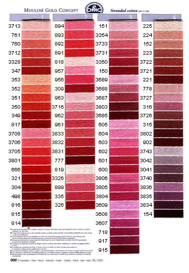 DMC mouliné färg 3757 - 3822