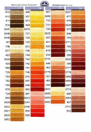DMC mouliné färg 3823 - 3866