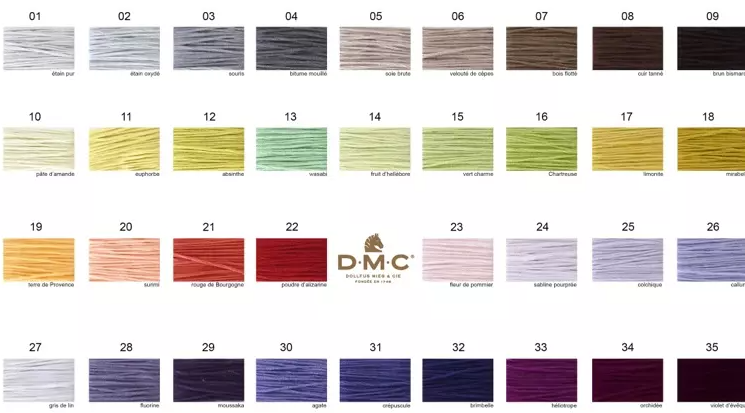 DMC nya färger mouliné färg 1 - 35