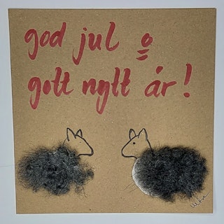 Kort med lamm - God Jul och Gott Nytt År!