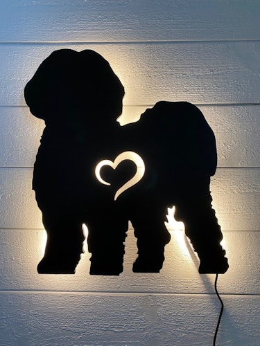 Wall light Lhasa apso with heart