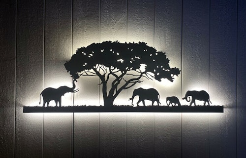 Vägglampa Elefant familj