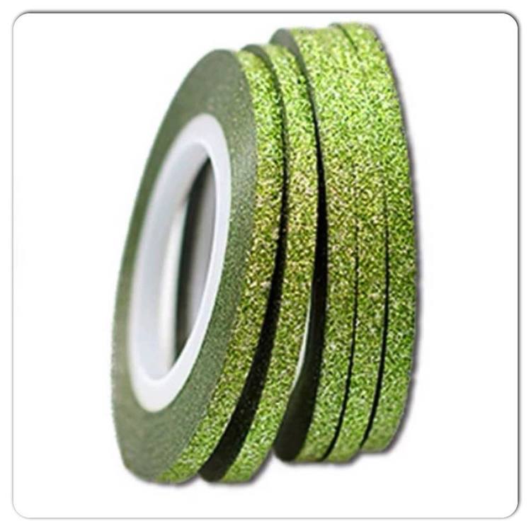 Striping tape glittrig grön