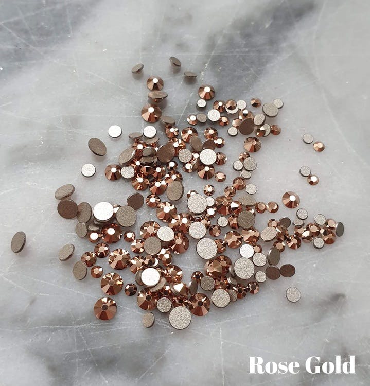 Swarovski Rose Gold rund kristall för naglar