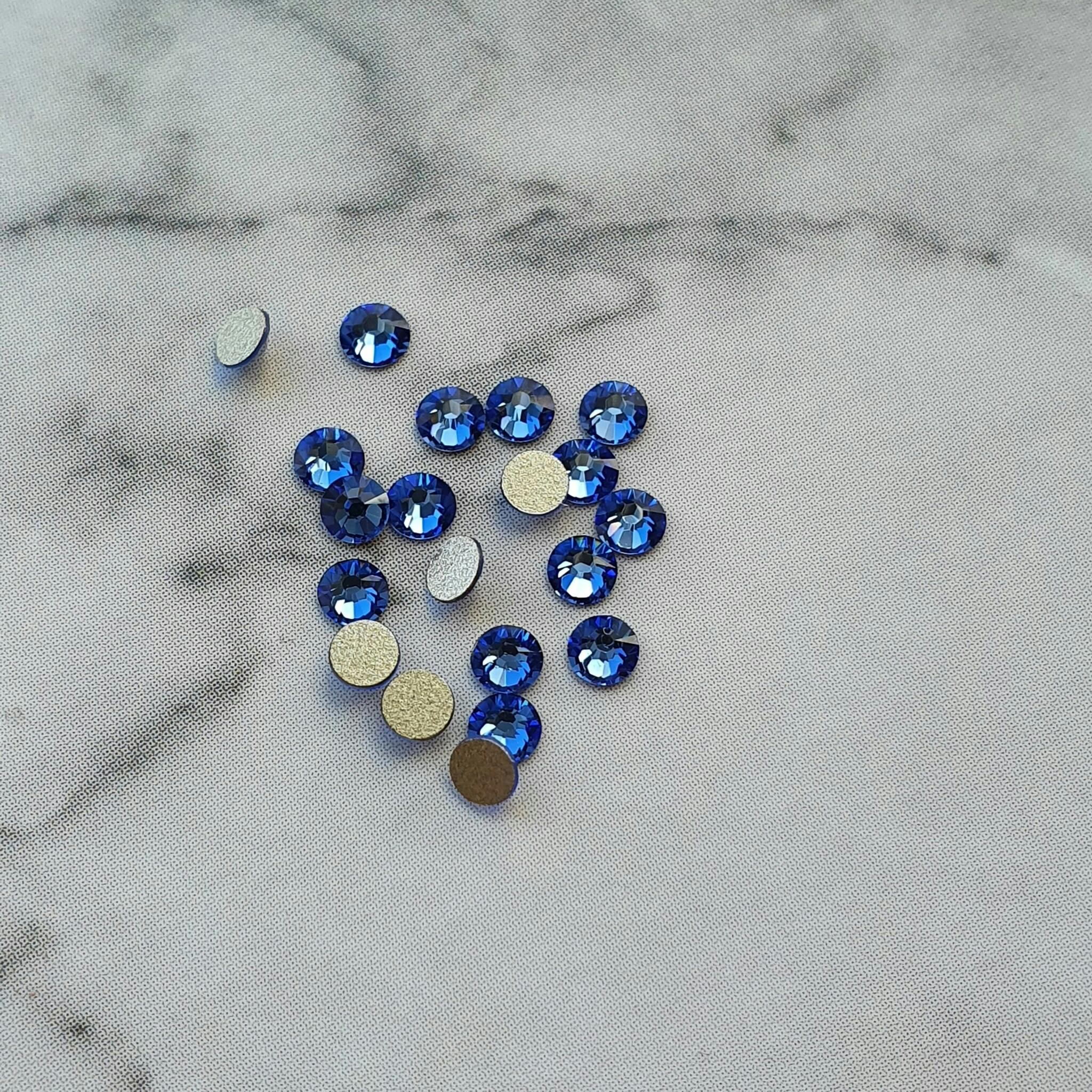 Swarovski Sapphire rund kristall för naglar