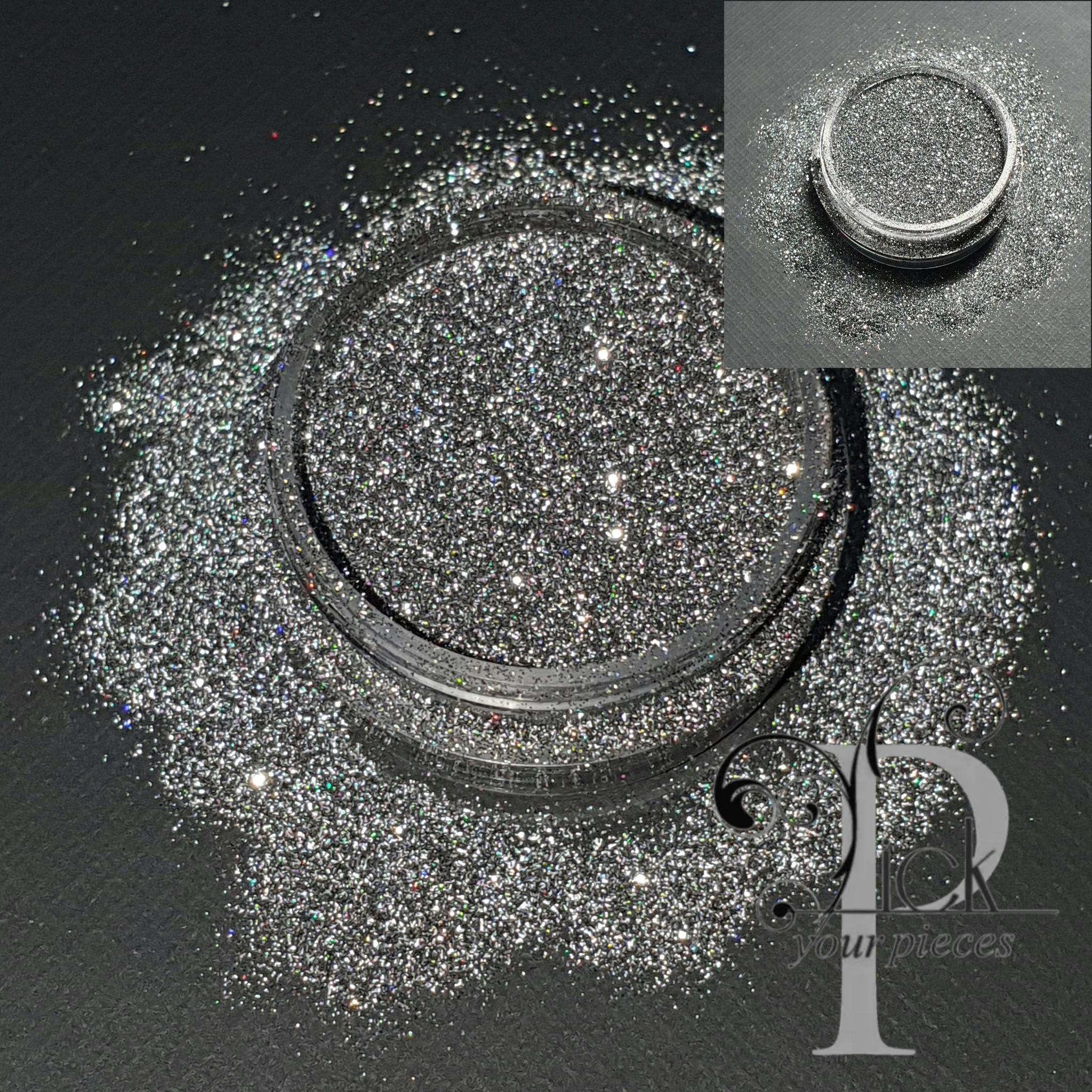 Reflex Flash glitter silver svart i burk lyser som reflex reflekterande glitter
