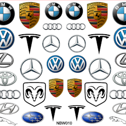 Waterstickers - Car Brands