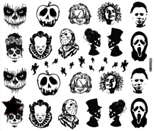 Waterstickers - Halloween 1 Faces