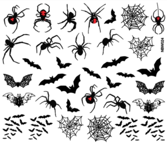 Waterstickers - Halloween 2 Spiders and Bats