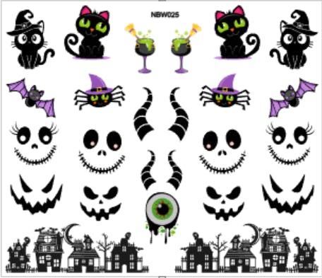 Waterstickers - Halloween 3 Cute spookies