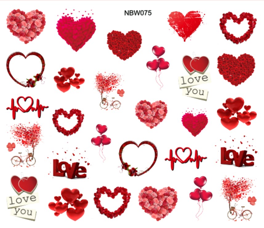 Waterstickers Hearts and Roses