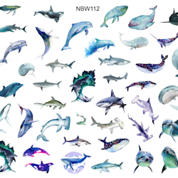 Watersticker Whales & Sharks