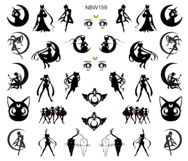Watersticker Sailor Moon 2 - Black