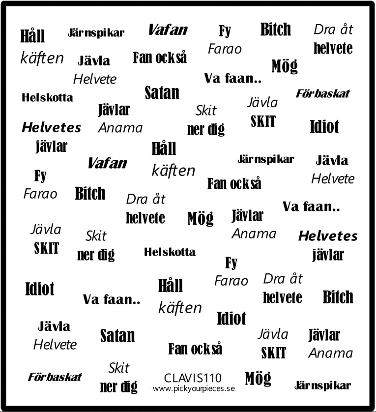 Stickers Swedish Profanity Words - Pick Your Pieces