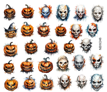 Watersticker - Pumpkins and Masks